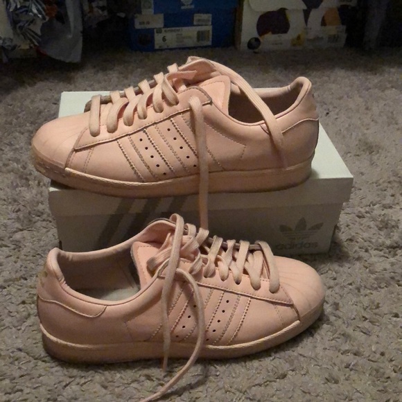 pastel pink adidas shoes